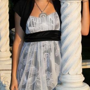 Sparkly, layered Formal Dress with butterflies